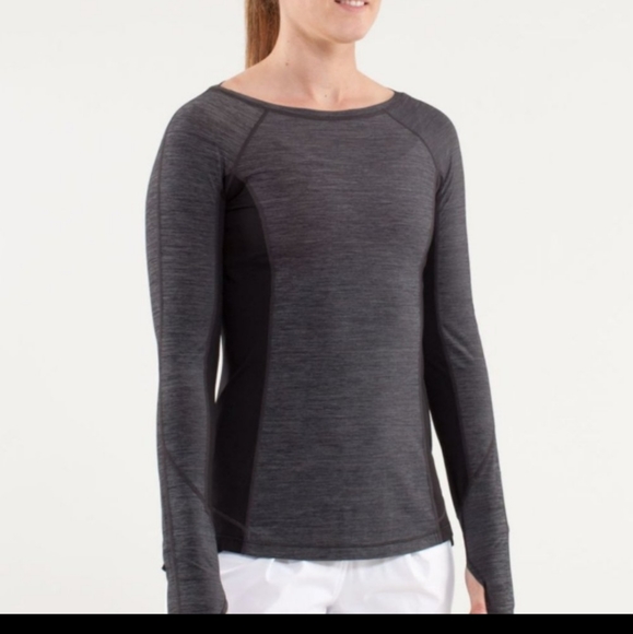 Nwot Lululemon Run: In The Sun Long Sleeve Black and grey - Picture 2 of 11